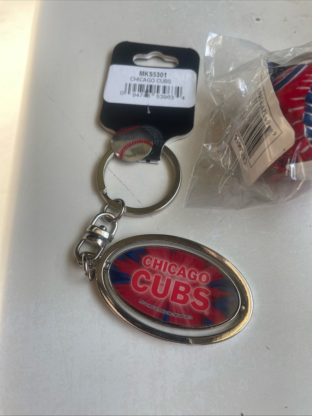 Chicago Cubs Red & Blue Oval Keychain Set of 2 - Official Team Logo